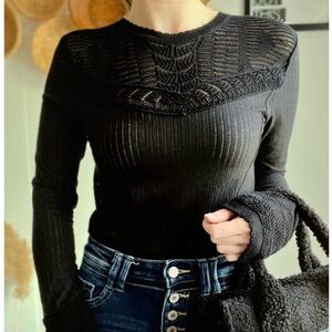 Free People Collette Crochet Top